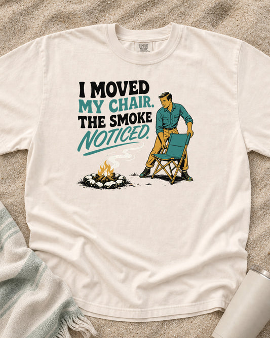 Ivory Comfort Colors 1717 tee with The Smoke Noticed graphic.