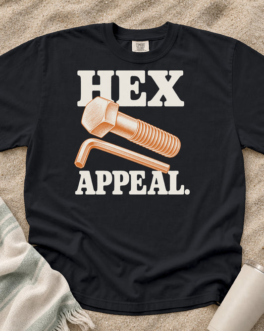 Graphite Comfort Colors 1717 tee with Hex Appeal graphic.