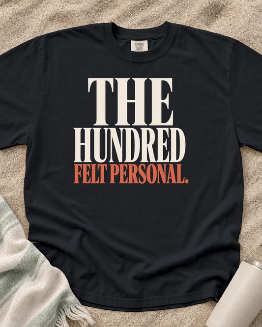 Graphite Comfort Colors 1717 tee with The Hundred Felt Personal graphic.